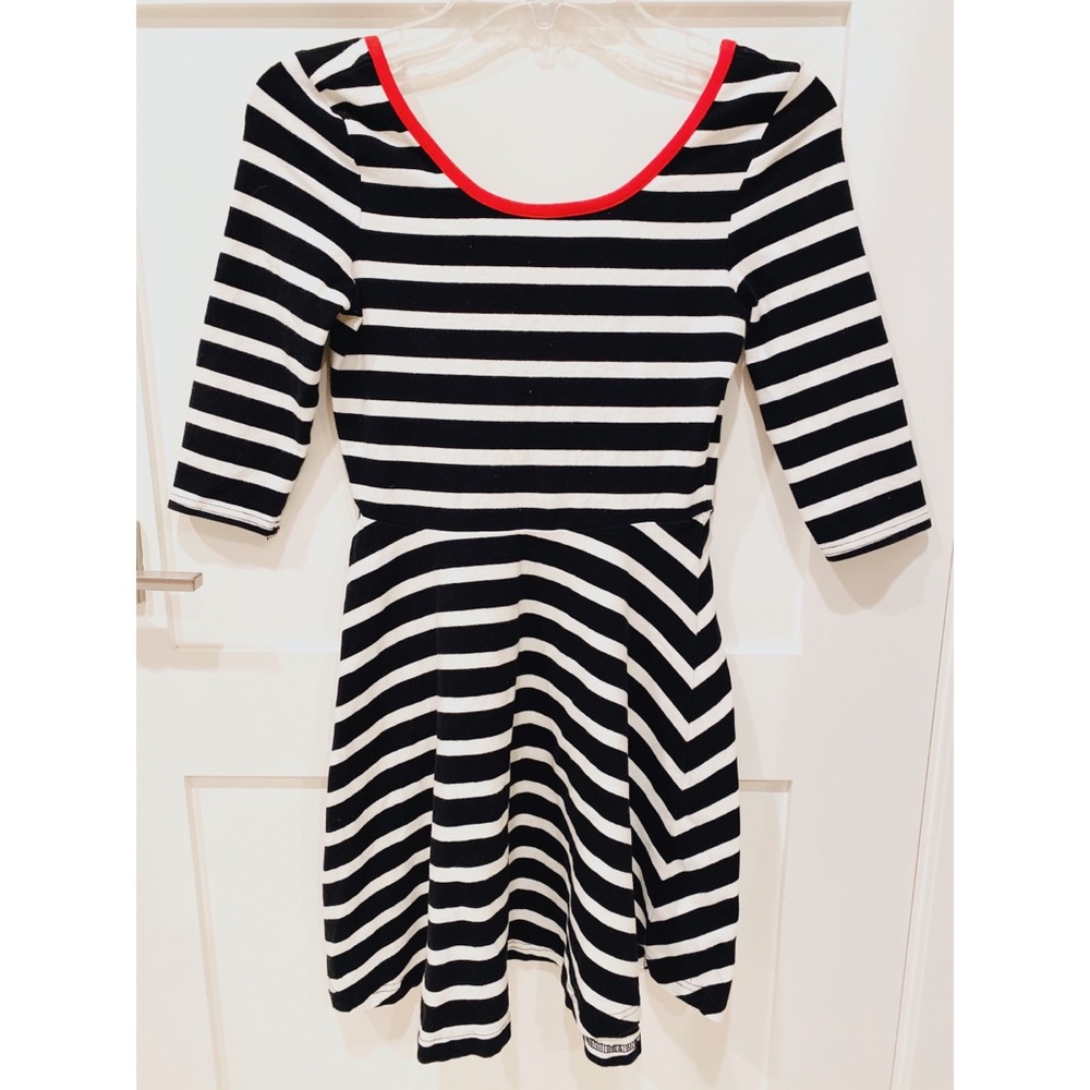 Express Striped fit and flare dress XS